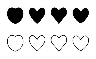 Aşk ikonu vektörü. Kalp işareti ve sembol. Simge vektörü gibi.