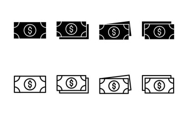Para ikonu vektörü. Para işareti ve sembol