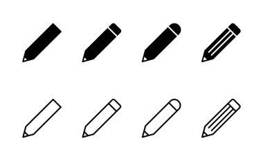 Kalem simgesi vektörü. Kalem işareti ve sembol. Simge vektörünü düzenle