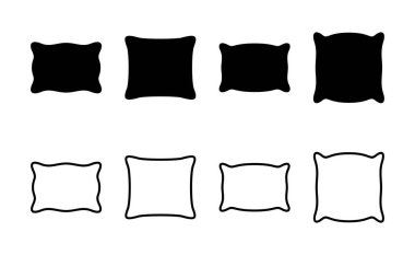 Yastık simgesi vektörü. Yastık işareti ve sembol. Rahat yumuşacık yastık.