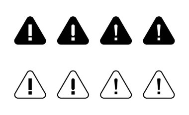 Ünlem tehlikesi ikon vektörü. Dikkat işareti ve sembol. Dikkat işareti