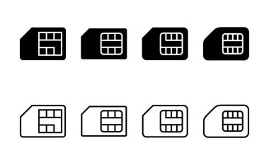 Sim kart simge vektörü. çift sim kart işareti ve sembol