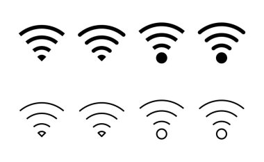 Wifi simge vektörü. İşaret işareti ve sembol. Kablosuz simge