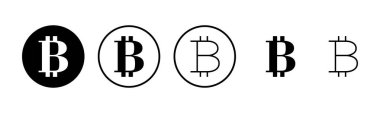 Bitcoin simge logosu tasarımı. Bitcoin işareti ve sembol. ödeme sembolü. şifreleme para birimi logosu