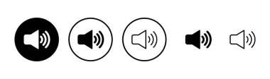 Hoparlör simgesi logosu tasarımı. Ses düzeyi ve sembol. Hoparlör ikonu. ses sembolü