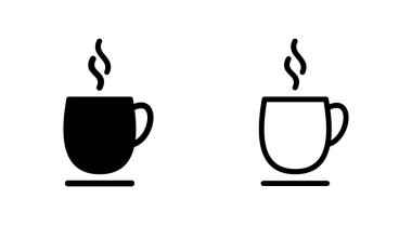 Uygulamalar ve web siteleri için kahve fincanı simgesi. Kahve işareti ve sembol.