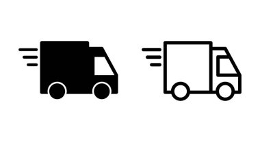 Uygulamalar ve web siteleri için teslimat kamyonu simgesi. Teslimat kamyonu işareti ve sembol. Hızlı dağıtım simgesi gönderiliyor