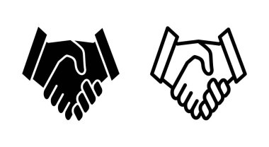 Uygulamalar ve web siteleri için el sıkışma simgesi. İş tokalaşma işareti ve sembol. iletişim anlaşması