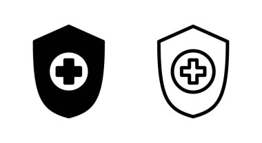 Uygulamalar ve web siteleri için sağlık sigortası simgesi. Sigorta sağlık belgesi ve sembolü