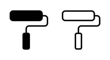 Uygulamalar ve web siteleri için resim simgesi. Boya fırçası işareti ve sembol. boyama silindiri vektörü