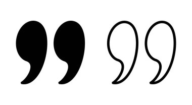 Uygulamalar ve web siteleri için simge sembolü. Tırnak işareti ve sembol