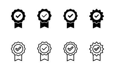 Onaylanmış simge vektörü. Onaylanmış Madalya Simgesi