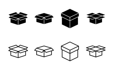 Kutu simgesi vektörü. kutu işareti ve sembol, paket, paket