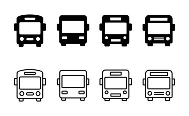 Otobüs simgesi vektörü. otobüs işareti ve sembol