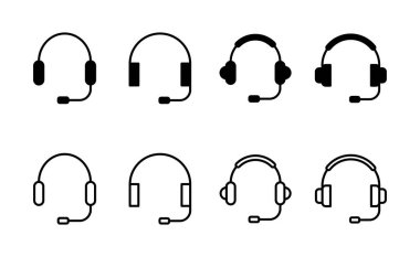 Kulaklık ikonu vektörü. İmza ve sembol.