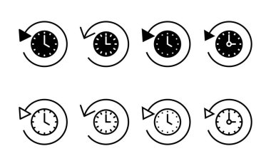 Tarih simgesi vektörü. Son olay geçmişi işareti ve simgesi