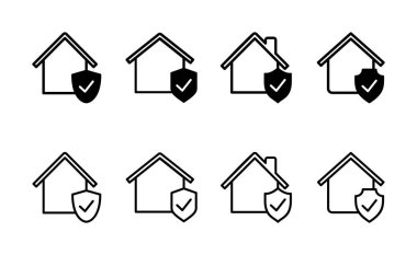 Ev sigortası ikonu vektörü. ev koruma işareti ve sembol