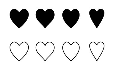 Aşk ikonu vektörü. Kalp işareti ve sembol. Simge vektörü gibi.