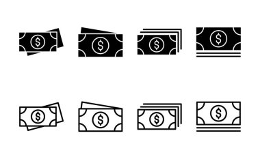 Para ikonu vektörü. Para işareti ve sembol