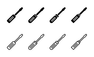Tornavida simgesi vektörü. Araçlar işareti ve sembol