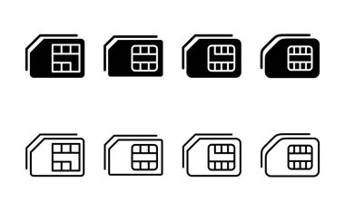 Sim kart simge vektörü. çift sim kart işareti ve sembol