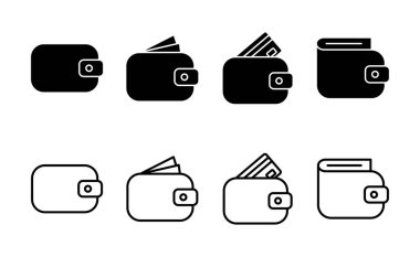 Cüzdan simgesi vektörü. cüzdan işareti ve sembol