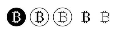 Bitcoin simge logosu tasarımı. Bitcoin işareti ve sembol. ödeme sembolü. şifreleme para birimi logosu