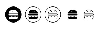 Burger ikon logo tasarımı. Hamburger ve sembol. hamburger