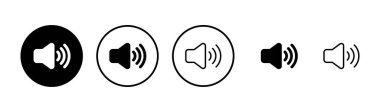Hoparlör simgesi logosu tasarımı. Ses düzeyi ve sembol. Hoparlör ikonu. ses sembolü