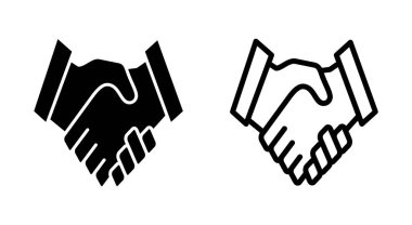 Uygulamalar ve web siteleri için el sıkışma simgesi. İş tokalaşma işareti ve sembol. iletişim anlaşması