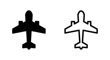 Uygulamalar ve web siteleri için uçak simgesi. Uçak işareti ve sembol. Uçuş taşıma sembolü. Seyahat işareti. uçak.