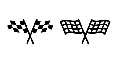 Uygulamalar ve web siteleri için yarış bayrağı simgesi. Yarış bayrağı ve sembolü. Damalı yarış bayrağı simgesi