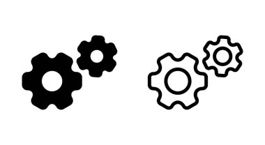 Uygulamalar ve web siteleri için simge simgesi ayarlanıyor. İşaret ve sembol. Vites İşareti