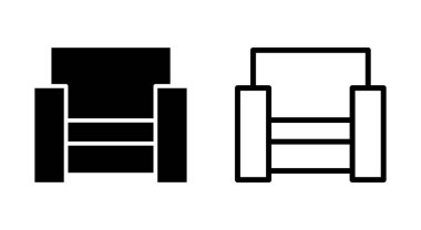 Uygulamalar ve web siteleri için kanepe simgesi. Kanepe işareti ve sembol. mobilya simgesi