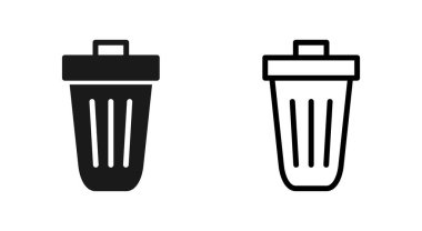 Uygulamalar ve web siteleri için çöp simgesi simgesi. Çöp kutusu simgesi. İşareti ve sembolü sil.