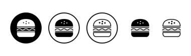 Burger ikon logo tasarımı. Hamburger ve sembol. hamburger