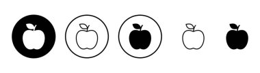 Elma ikonu vektörü. Web tasarımı için elma işareti ve semboller.