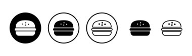 Burger ikon logo tasarımı. Hamburger ve sembol. hamburger