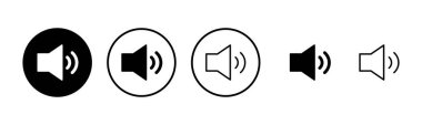Hoparlör simgesi logosu tasarımı. Ses düzeyi ve sembol. Hoparlör ikonu. ses sembolü