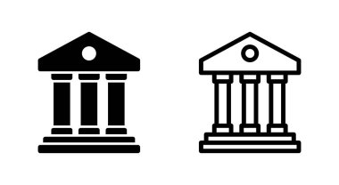 Uygulamalar ve web siteleri için banka simgesi. Banka işareti ve sembol, müze, üniversite