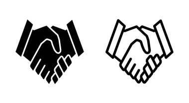 Uygulamalar ve web siteleri için el sıkışma simgesi. İş tokalaşma işareti ve sembol. iletişim anlaşması