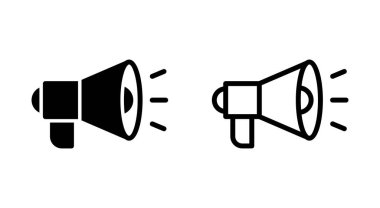 Uygulamalar ve web siteleri için megafon simgesi. Hoparlör işareti ve sembol