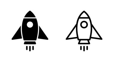 Uygulamalar ve web siteleri için roket simgesi. Başlangıç işareti ve sembol. roket fırlatma simgesi