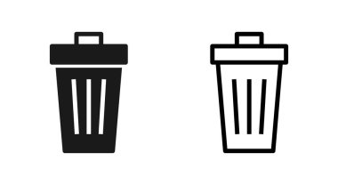 Uygulamalar ve web siteleri için çöp simgesi simgesi. Çöp kutusu simgesi. İşareti ve sembolü sil.