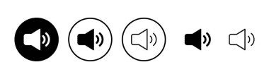 Hoparlör simgesi logosu tasarımı. Ses düzeyi ve sembol. Hoparlör ikonu. ses sembolü