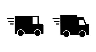Uygulamalar ve web siteleri için teslimat kamyonu simgesi. Teslimat kamyonu işareti ve sembol. Hızlı dağıtım simgesi gönderiliyor