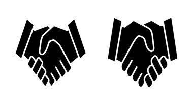 Uygulamalar ve web siteleri için el sıkışma simgesi. İş tokalaşma işareti ve sembol. iletişim anlaşması