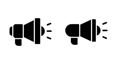 Uygulamalar ve web siteleri için megafon simgesi. Hoparlör işareti ve sembol