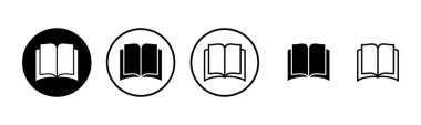 Kitap simgesi logosu tasarımı. Açık kitap işareti ve sembol. Kitap simgesi