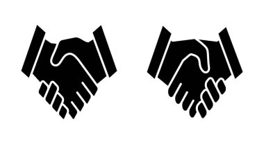 Uygulamalar ve web siteleri için el sıkışma simgesi. İş tokalaşma işareti ve sembol. iletişim anlaşması